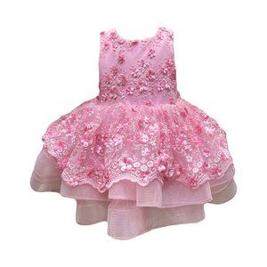 Pink 3D Floral Exclusive Dress Size 3